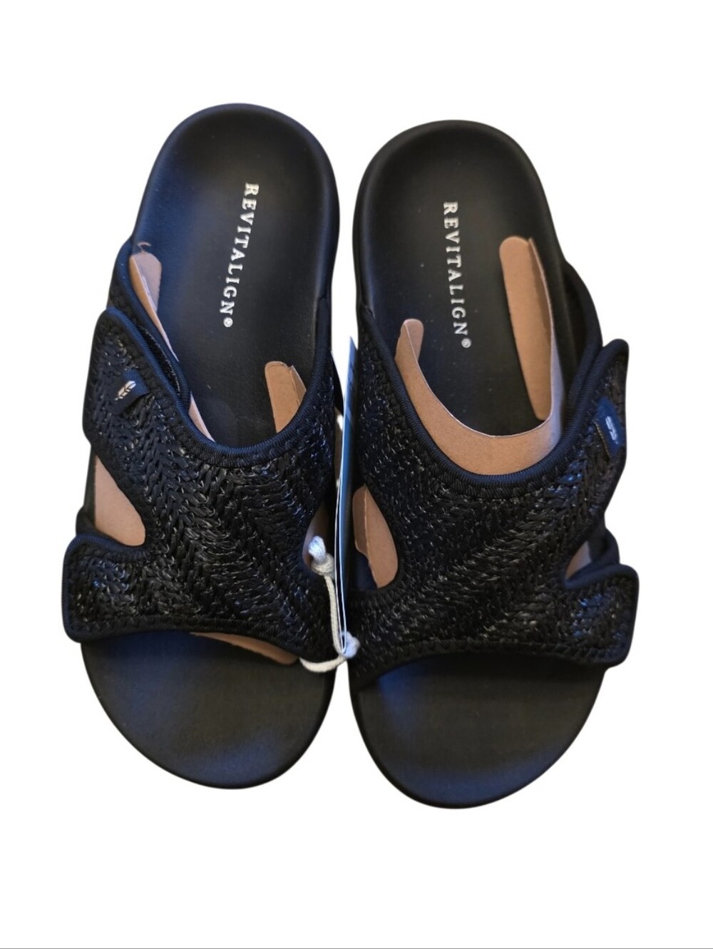 REVITALIGN Black  Slip-On Women's Comfort Sandals - New